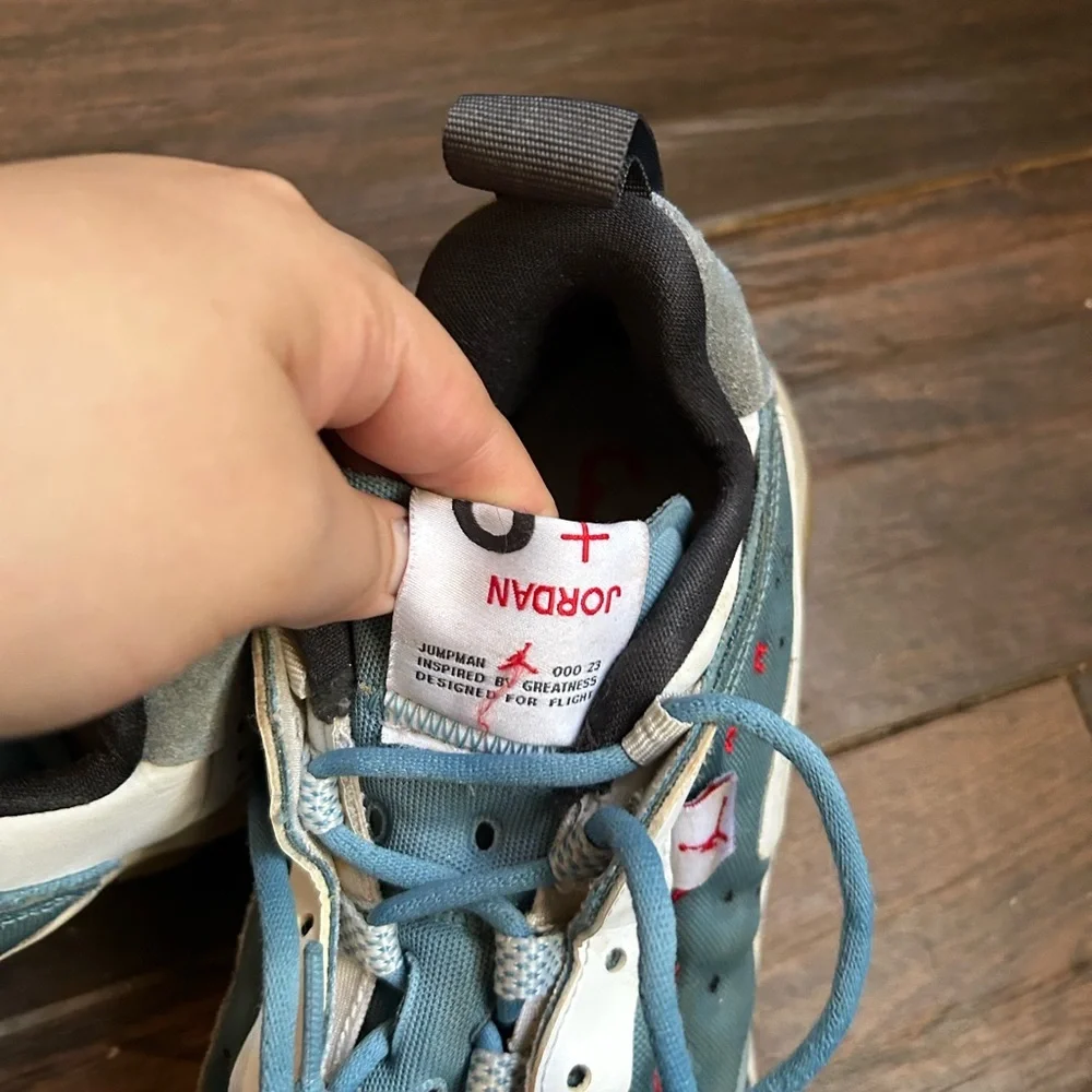Jordan Gray and Blue Sneakers